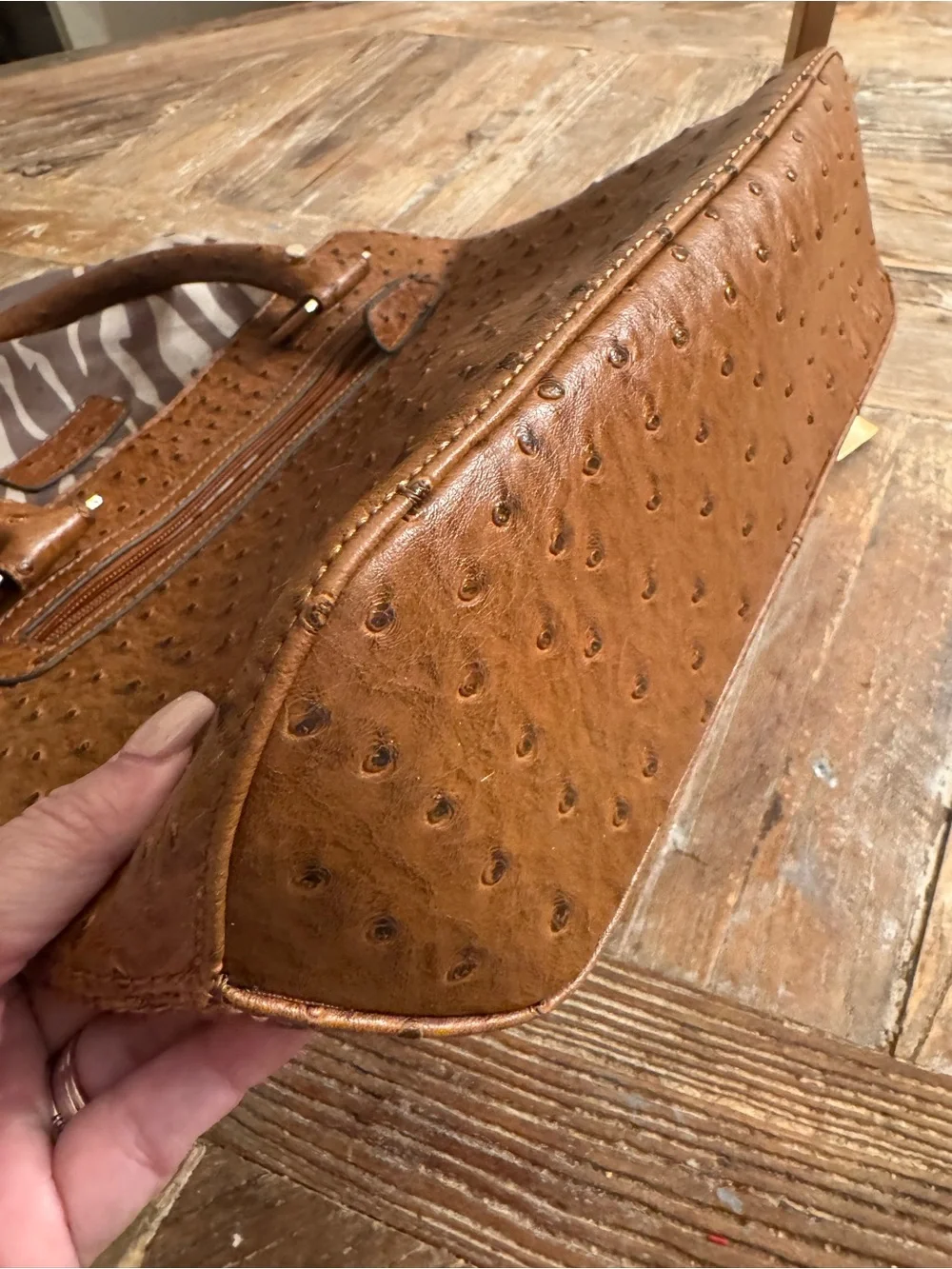 Anne Klein Ostrich-Embossed Tote